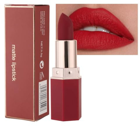 GL-Turelifes Matte Lipstick Samtige rote Lippenstifte Wasserdichte, lang anhaltende, glättende Antihaft-Tasse Sexy Colors Lipsticks (# 04 Scharlachrot)