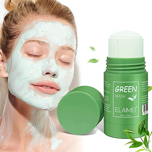 Green Tea Mask Stick for Face, Blackhead Remover Green Tea Purifying Clay Stick Mask, Oil Control Deep Cleaning Facial Mask, Deep Clean Pore for All Skin Types Women Men