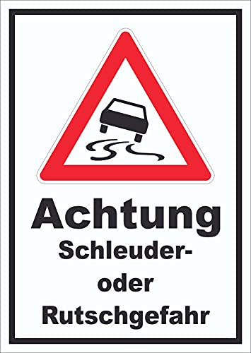 HB-Druck Schild Achtung Schleuder- oder Rutschgefahr A3 (297x420mm)