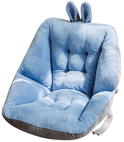 LIYGHFRTIO Cojín de Asiento Cómodo de Felpa, Cojines de Cálido Suave de Invierno para Oficina Silla Semicerrada Pad Almohadilla Orejas de Conejo Peludo 45X45CM(Color:Azul)