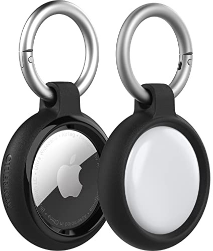 OtterBox Sleek Series Case för AirTag, stöttåligt, fallskyddat, ultratunt, robust, skyddande fodral för Apple AirTags, inklusive karbinhake, Svart