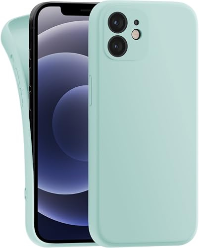 MyGadget Case for iPhone 12 - Cover Ultra Thin TPU - Soft Touch Rubber & Anti-Scratch Shell - Flexible Silicone - Matte Mint