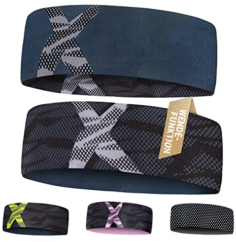 Kinder Stirnband - dünnes, ultraleichtes und elastisches Sportstirnband für Jungen und Mädchen (Grey X)