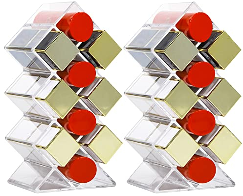 2 Stück Lippenstift Organizer, Lipstick Organizer, Lippenstift Aufbewahrung Display, Lippenstift Halter Aufbewahrung, Vertikaler Lippenstifthalter, Zur Aufbewahrung Von Lippenstiften Und Lipgloss