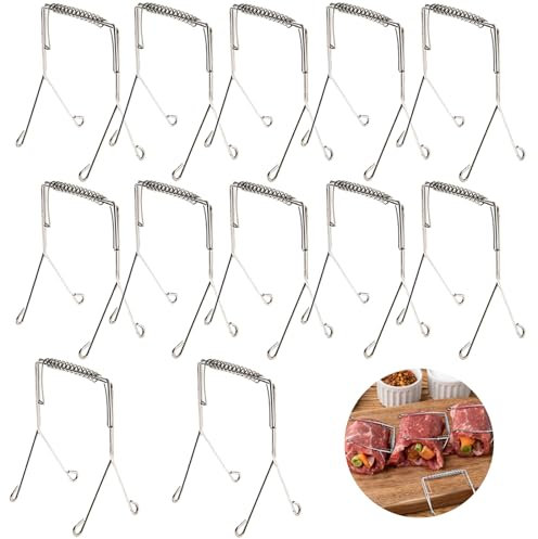 12 x pinzas para rururutas, de acero inoxidable, reutilizables, pinzas para enrutamientos como alternativa perfecta a los pinchos de enrutamiento o rouladen [12 unidades]