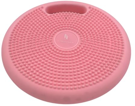 BK 2.0 Balance Cushion für Stabilität und Koordination by Barbara Klein mit Griff für einen gesunden Rücken| Luftpumpe gratis inbegriffen! (Grau) (Pink)
