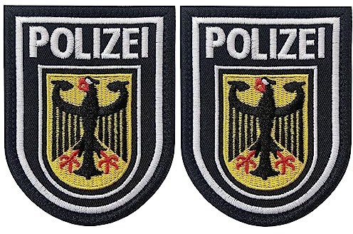 2 Stück Polizei bestickte Aufnäher mit Klettverschluss, strapazierfähiger Stoff, Polizei-Aufnäher für Offizier, Wachuniformen, Weste, Jacke, Tragetasche, Hut