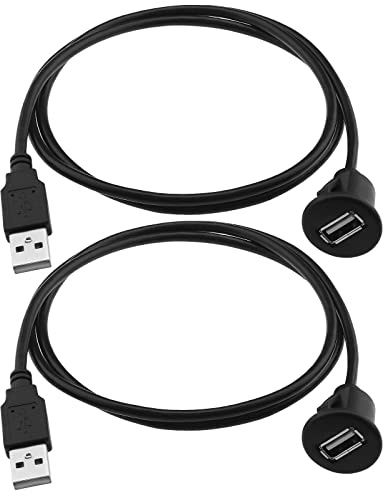 2 Stück USB 2.0 Montage Unterputz Kabel Ersatz Auto Dash Mount USB 2.0 Kabel USB 2.0 Car Mount Verlängerung Kabel Zubehör für Smartphone Tablets