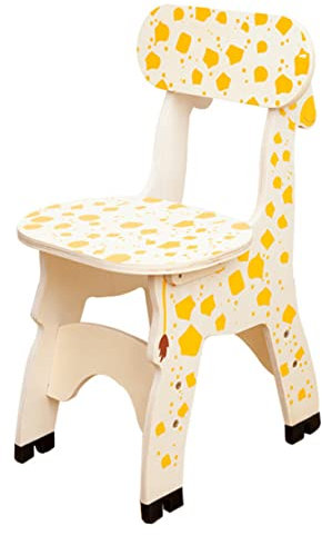 ABOOFAN Giraffen Kinderstuhl Mit Holzlehne Holz Sitzhocker Für Kleinkinder Geräuscharm Und Kratzfest
