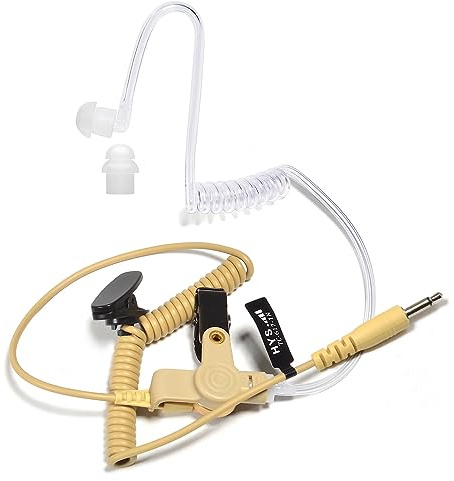 HYS Oreillette Écouteurs de Surveillance avec Tube Acoustique Transparent pour radios bidirectionnelles, émetteurs-récepteurs et micros Jack 3,5 mm (Type-3)