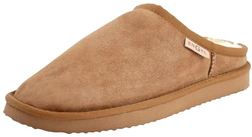 Reissner Lammfelle | Engel Hausschuhe Island | Pantoffel | Innenfutter echtes Merino Lammfell | Camel 44