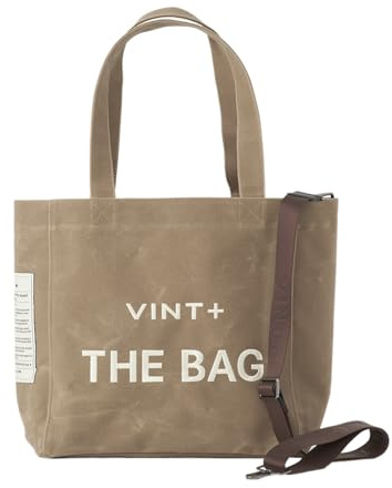 VINT+ Canvas Bag Damen Handtasche – Moderne Schultertasche mit wählbarem Tragegurt – Casual Shopper Tasche ideal für Arbeit, Uni, Schule oder Reise | Wasserabweisend, 100% Baumwolle