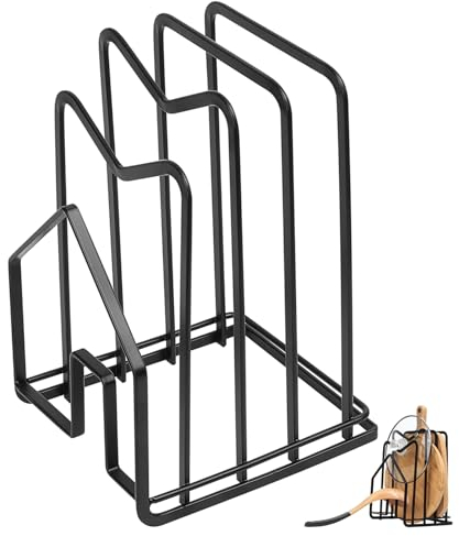 Rangement Couvercle Casserole, Support de Couvercle de Casserole, Porte Planche à Découper en Métal, Support Porte Assiette, Porte Couvercle Cuisine pour Cuisine Organisateur de Casseroles et Poêles
