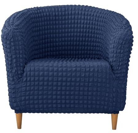 XHDZSW Wannenstuhl Bezug | Club Chair Stretch Sesselhusse | Sesselschoner Elastisch Sesselüberwurf | Sofabezug | Cocktailsessel Hussen Couch Überwurf Sesselbezug (Navy Blau)