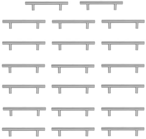 AwmnSrman Tiradores Cocina Tiradores Armarios 20 Piezas Acero 96 MM Inoxidable Lnstalación de Agujeros Lnstalación de Agujeros Plata