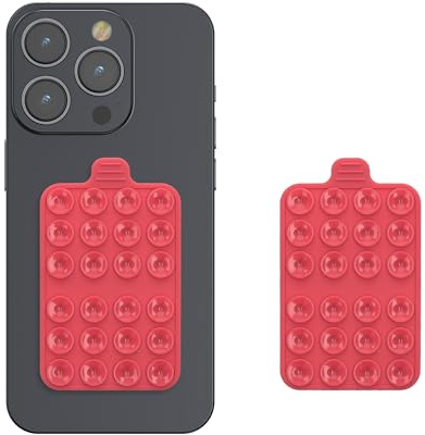 kwmobile 2X Silikon Saugnapf Handyhalterung - Handy Halter selbstklebend - 5,5 x 9cm - Universal Halterung für Handyhüllen - Kompatibel mit iPhone und Android - Rosa Rosa