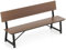 COSTWAY Gartenbank wetterfest, 3-Sitzer Sitzbank bis 500kg belastbar, Allwetter-Parkbank aus HDPE & Metallrahmen, Terrassenbank mit Rückenlehne für Garten, Park, Balkon, 183 x 52 x 85 cm, Braun