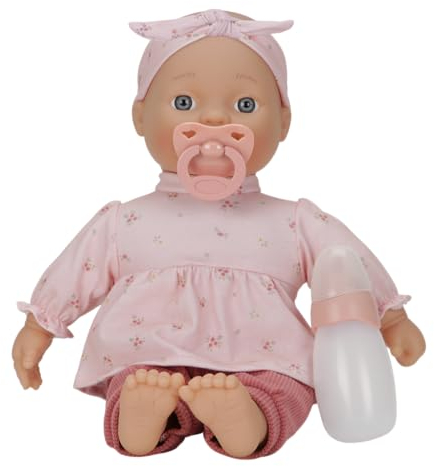 Little Dutch 4581 Babypuppe Lily 6-teiliges-Set (Puppenkleidung, Schnuller und Trinkflasche) Blaue Augen und Weichkörper - 36 cm - ab 18 Monaten