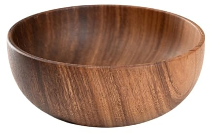Jarsense Assiette bol en bois d'acacia multifonction pour salade de fruits, spaghetti, collations