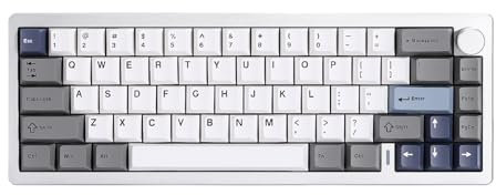 YUNZII AL68 Wireless Mechanical Tastaturen 60%, QMK/VIA AluminumTastatur,Hot Swappable Custom Keyboard with Knob, Gasket Structure,RGB Backlit Gaming Keyboard (Silver, Milk v2 Switch)