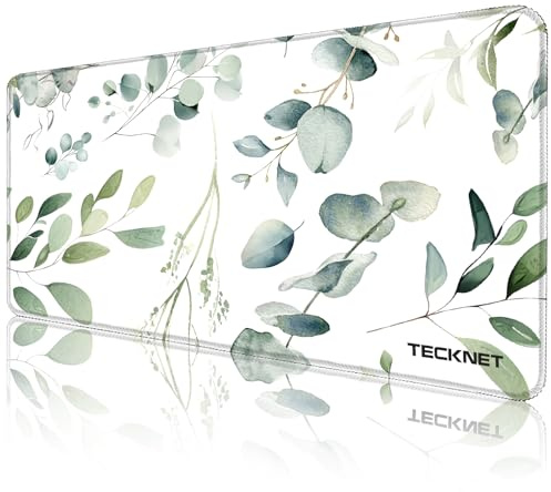 TECKNET Tapis de souris XXL Speed Gaming, 900 x 400 mm, sous-main de bureau, tapis de souris gamer, tapis de souris imperméable, surface spéciale améliore la précision et la vitesse, base en