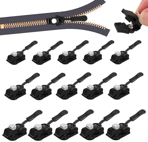 15 Stück Reißverschluss Anhänger 3 Größen Fix-Reißverschlusszieher Ersatz Universal Reißverschluss Reparatur Set Reißverschluss Zipper Reparatur Ersatz für Gepäck/Rucksäcke/Jacken