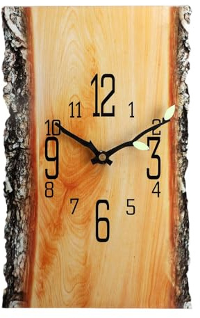 Folpus Orologio da Parete Rettangolare con Anello annuale 30x20 cm Decorazione Decorativa da Parete Orologio al Quarzo Silenzioso per la Cucina Domestica