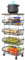 KLLsmDesign Paniers en fil métallique avec roulettes, organiseur de rangement empilable pour cuisine, salle de bain, bureau, chariot à fruits et légumes, étagère de vaisselle avec dessus en bois