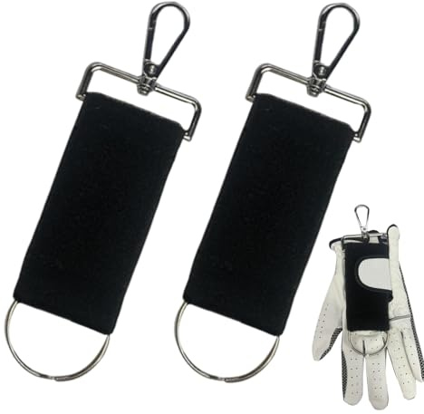 Tuxxjzm Golfhandschuhhalter – drehbare Arbeitshandschuhe, Gürtelclips mit Clip und Schlüsselanhänger, 2 x Clip-Handschuhhalter, tragbare Golfhandschuh-Halterung für Männer und Frauen