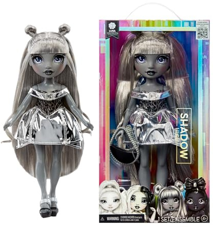 Rainbow High Shadow High Luna Madison - Grayscale 28cm Fashion Doll, Metallic Grey Outfit and Hair, Stylish Handbag, Cute Present for Children 4-10 Years Old