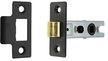 Heavy Duty 2.5 Inch (63mm) Matt Black Tubular Mortice Door Latch – High Quality Internal Mortice Latch Catch for Bedroom, Bathroom Doors