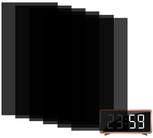 Deepton 6 Blätter LED Tönungsfolie, Licht Dimmer Folie 50%, Selbstklebend | Schwarze Folie Selbstklebend, Verdunkelungsfolie für Lichtwecker Router Elektronikgeräte
