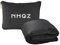 NHQZ Coperta da Viaggio,50x60in(152 x127cm) Coperta da Viaggio e Cuscino,Morbido e Caldo 2 in 1,Portatile Aereo per Viaggi D'affari e Ufficio (Nero)