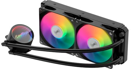 CoolBox Infinity Liquid240 ARGB Refrigeración Líquida PC 240mm, TDP 250W, Ventiladores 120mm Silenciosos, Efecto ARGB Infinity, Silenciosa, Compatible con LGA 1700 y AM5 – Negro