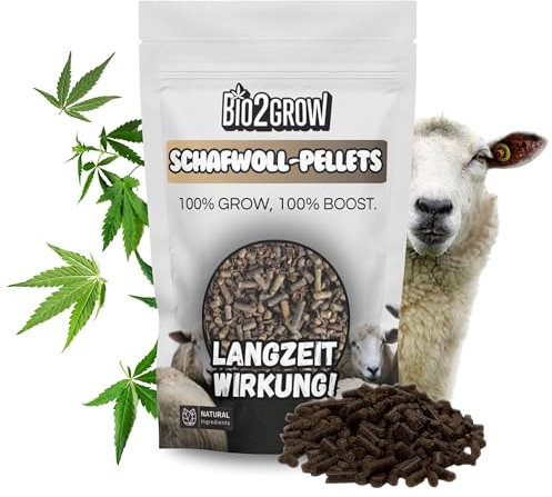 Bio2Grow Schafwoll-Pellets Dünger 1 Kg - Grow Organisch Indoor Outdoor Anbau Pflanzen Erde