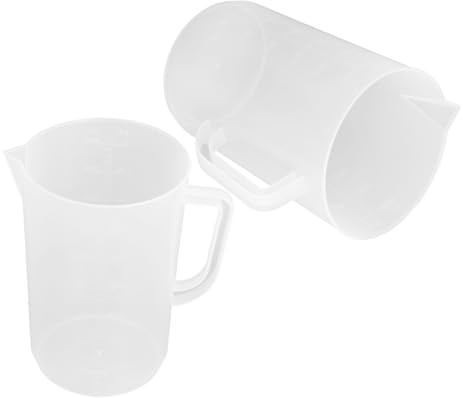 BUGUUYO 2 Pièces Doseurs Huile Plastique Gobelets Gradués Transparents pour Cuisine et Grand Volume pour Dosage