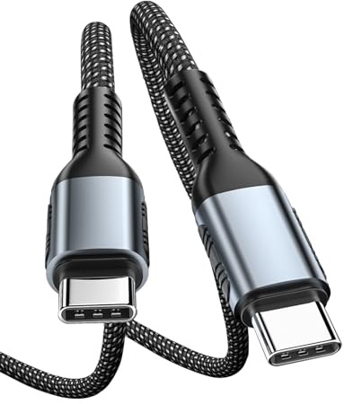 Mepsies Cavo USB C a USB C 1M 2-Pezzi, Cavo di Ricarica Rapida Type C 100W | Intrecciato, Compatibile con iPhone 17/16/15, iPad, Samsung Galaxy S25/S24/S23, Pixel 9/8, MacBook, Laptop, Tablet