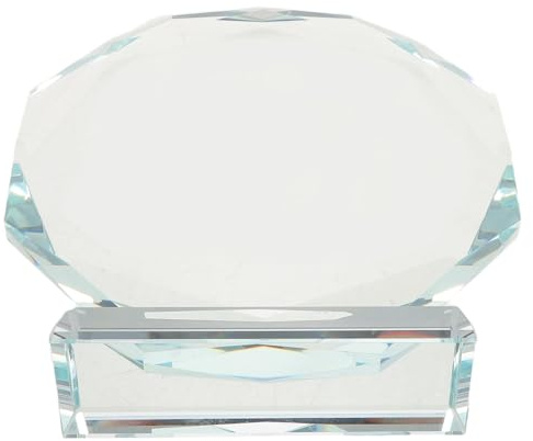 Mikinona Trophée Cristal Verre Transparent Plaque de Reconnaissance Personnalisable Récompense pour Employés et Cérémonies Décoration de Bureau Élégante