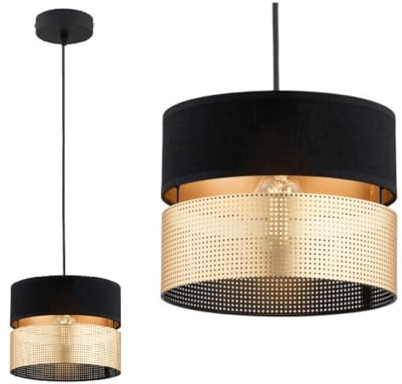 KAR LIGHTING Pendelleuchte 1-flammig Schwarz Gold Metall E27 LED geeignet moderne Hängelampe Wohnzimmerlampe Esszimmerlampe Schlafzimmerlampe höhenverstellbar zeitlos elegante Innenbeleuchtung