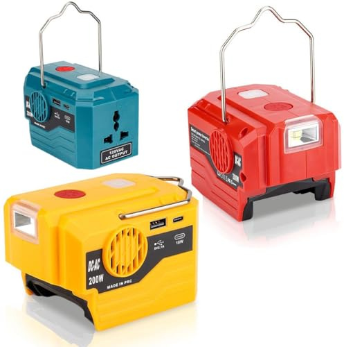 CashMuch Générateur onduleur 200 W pour batteries Bosch BAT622, Dewalt DCB200/DCB203 et Makita BL1830/BL1840