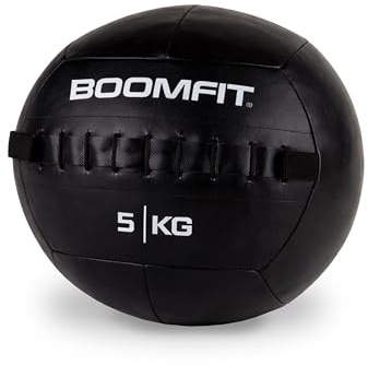 BOOMFIT Wall Ball 2-15kg | Medecine Ball Lestée pour Crossfit et WOD | Ballon de Fitness en Cuir Synthétique | Puissance Explosive et Musculation | Athlètes et Home Gym