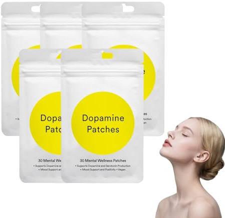 Parches de apoyo para el estado de ánimo - Parches veganos para el bienestar de hombres y mujeres - Apoyo vegetal limpio para una actitud positiva y equilibrio emocional, sin grasa (5 Boxes)