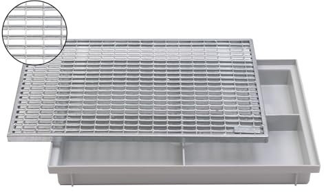 ACO 60x40cm Schuhabstreifer V-Stab Maschenrost mit Bodenwanne Vario Light Abtreter Fußmatte