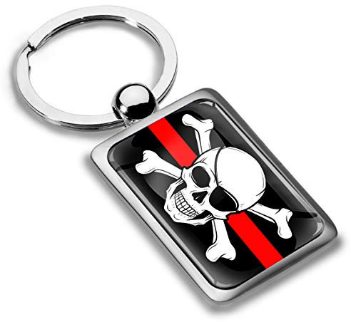 Biomar Labs® Porte-clés en Métal 3D Drapeau Pirates Crane Skull, Cadeau pour Homme et Femme KK 246