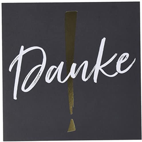 Perleberg Geburtstagskarte Danke - Black&Gold Collection - Dankes-Karte zum Geburtstag - Geburtstagskarten mit Umschlag - Dankeschön-Karte mit Motiv - Karte Geburtstag 15 x 15 cm