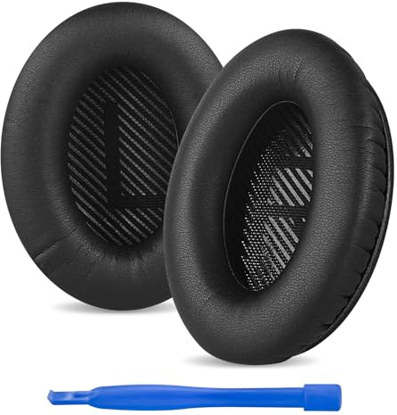 Almohadillas de Repuesto para Auriculares Srhythm NC25, NC35, NC25 Pro Almohadillas para los oídos, Cubiertas para los oídos, Almohadillas para los oídos (Cuero proteico/Negro)