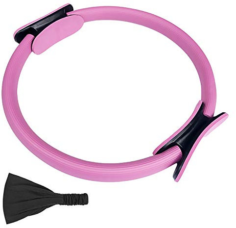 JK Home Pilatesring, Yoga, magischer Kreis, Fitnessgerät, Oberschenkel, elastisch, Rosa