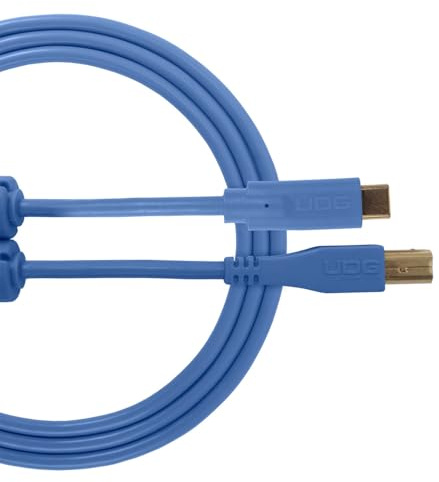 UDG GEAR U96001LB Câble USB 2.0 (C-B) – Audio haut débit optimisé USB 2.0 C vers B, bleu, 1,5 m