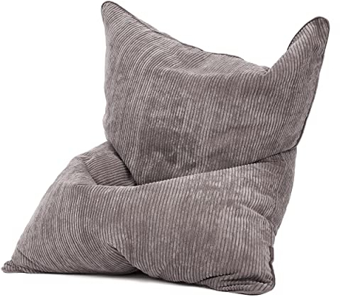 Green Bean Square XXL Indoor Bezug aus Kord 140 x 180 cm - ohne Füllung - Sitzsackhülle, Sitzsackbezug - 600D Oxford, Cord - kuschelig, weich, robust - waschbar, mit Innensack - Anthrazit