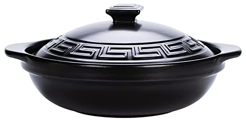 Clay Pot For Cooking, Korean Stone Pot With Lid, Ceramic Casserole Hot Pot Bibimbap And Soup, Chinese Casserole Clay Cooking Pot (2.8L)